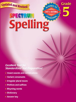 cover image of Spelling, Grade 5